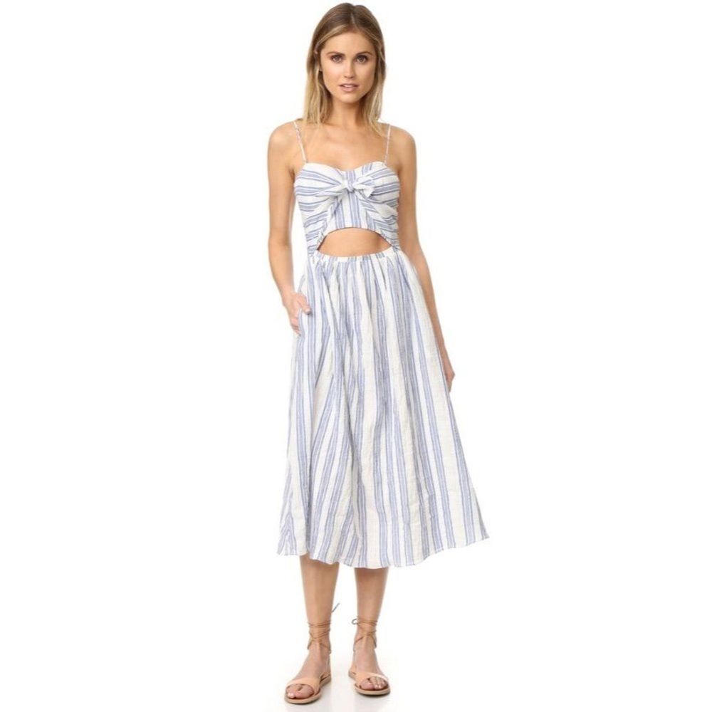 LoveShackFancy Jenna Striped Dress Small